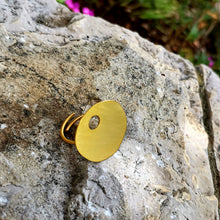 Ασημένιο χειροποίητο δαχτυλίδι με επιχρύσωση Abstract - 1