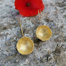 Χειροποίητα σκουλαρίκια Bloom σε σχήμα λουλουδιού (ασήμι, επιχρύσωση) - 2