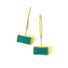 Κρεμαστά σκουλαρίκια με σμάλτο Color (ασήμι, επιχρύσωση, σμάλτο) - 2