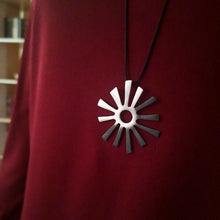 Xειροποίητo κολιέ Sun, από ασήμι 925 και οξείδωση - 3