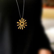 Xειροποίητo κολιέ Sun, Ασήμι 925, επιχρύσωση - 1