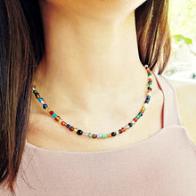 Χειροποίητο κολιέ με πολύχρωμες πέτρες από γυαλί, Multistone - 1