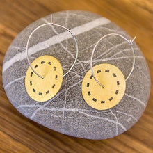 Κρεμαστά σκουλαρίκια, δίσκοι σε κρίκο Classic (ασήμι, επιχρύσωση) - 2
