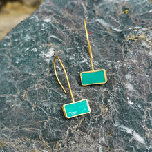 Κρεμαστά σκουλαρίκια με σμάλτο Color (ασήμι, επιχρύσωση, σμάλτο) - 4