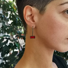 Κρεμαστά σκουλαρίκια με σμάλτο Color (ασήμι, επιροδίωση, σμάλτο) - 2