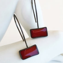 Κρεμαστά σκουλαρίκια με σμάλτο Color (ασήμι, επιροδίωση, σμάλτο) - 4