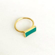 Handmade enamel colored ring Color (gold plated silver) - 3