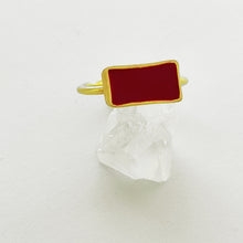 Handmade enamel colored ring Color (gold plated silver) - 5
