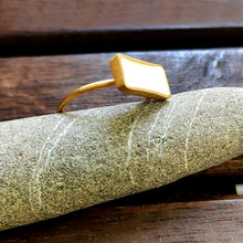 Handmade enamel colored ring Color (gold plated silver) - 2