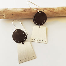 Γεωμετρικά κρεμαστά σκουλαρίκια Design (ασήμι, επιροδίωση) - 2