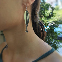 Κρεμαστά σκουλαρίκια ψάρια Fish (ασήμι, οξείδωση) - 1