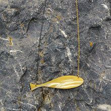 Χειροποίητο κολιέ σε σχήμα ψάρι (ασήμι, επιχρύσωση) - 2