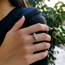 Κομψό, χειροποίητο δαχτυλίδι Granule από ασήμι 925, Συλλογή Natura. - 3