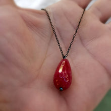 Κολιέ σε αλυσίδα με πέτρα Jade, Drop stone (ασήμι, επιροδίωση) - 3