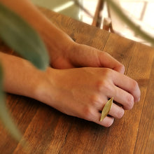 Χειροποίητο Δαχτυλίδι σε σχήμα φύλλου Leaf (ασήμι, επιχρύσωση) - 1