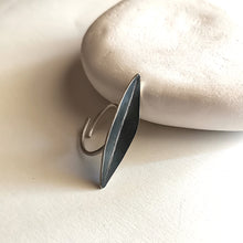 Χειροποίητο Δαχτυλίδι σε σχήμα φύλλου Leaf (ασήμι, οξείδωση) - 2