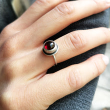 Χειροποίητο ασημένιο δαχτυλίδι Margot με οξείδωση και ημιπολύτιμο λίθο - 3
