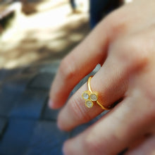 Χειροποίητο ασημένιο δαχτυλίδι με επιχρύσωση, Molla. Συλλογή Natura. - 1
