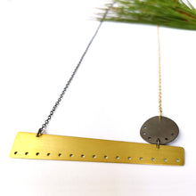 Χειροποίητο γεωμετρικό κολιέ από επίχρυσο ασήμι και επιροδίωση Design - 1