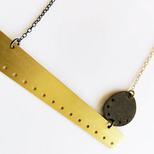 Χειροποίητο γεωμετρικό κολιέ από επίχρυσο ασήμι και επιροδίωση Design - 3