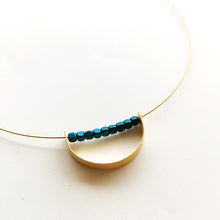 Μοντέρνο Κολιέ Space Stones (ασήμι, επιχρύσωση, ημιπολύτιμες πέτρες) - 2