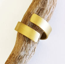 Μοντέρνο απλό επίχρυσο δαχτυλίδι Space ασήμι 925 - 5