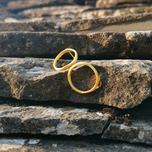 Καρφωτά, χειροποίητα σκουλαρίκια κύκλοι, επίχρυσο ασήμι Texture Circle - 1