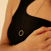 Κολιέ ασύμμετρος κύκλος Texture Circle (ασήμι, επιχρύσωση) - 2