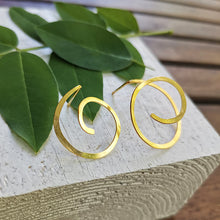 Σκουλαρίκια αρχαιοελληνική σπείρα Texture Spiral (ασήμι, επιχρύσωση) - 3