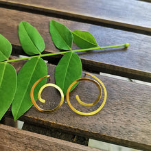 Σκουλαρίκια αρχαιοελληνική σπείρα Texture Spiral (ασήμι, επιχρύσωση) - 1