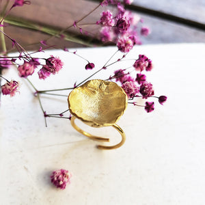 Handmade ring Bloom inspired by flowers (gold plated silver)