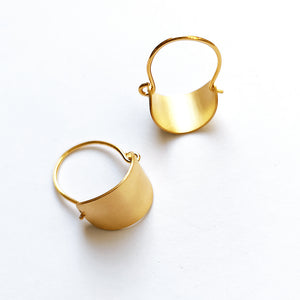 Handmade gold plated silver hoop earrings, Chloe