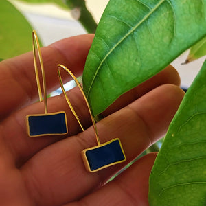 Κρεμαστά σκουλαρίκια με σμάλτο Color (ασήμι, επιχρύσωση, σμάλτο)
