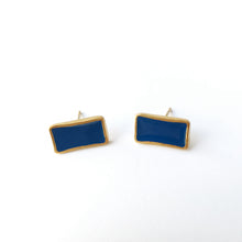 Enamel colored stud earrings (gold plated silver, enamel) - 1
