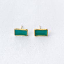 Enamel colored stud earrings (gold plated silver, enamel) - 4
