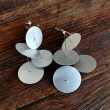 Silver discs, handmade dangle earrings, Space - 3
