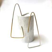 Minimalist earrings Space Angle (gold plated silver) - 2
