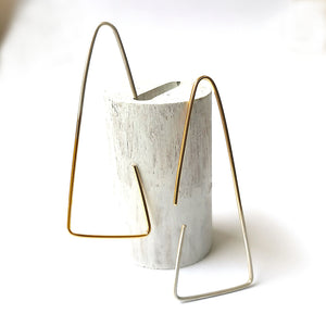 Minimalist earrings Space Angle (gold plated silver)