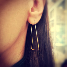 Minimalist earrings Space Angle (gold plated silver) - 3
