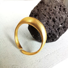 Handmade, curved ring, Texture Flow (gold plated silver) - 3
