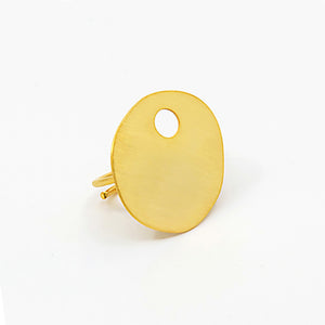 Unique handmade gold plated silver ring Abstract