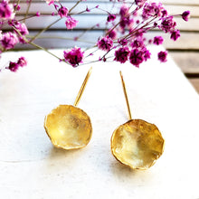 Handmade Earrings Bloom inspired by flower (gold plated silver) - 1

