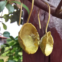 Handmade Earrings Bloom inspired by flower (gold plated silver) - 2
