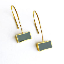 Dangle enamel color earrings (silver, gold plated, enamel) - 1
