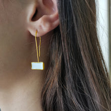 Dangle enamel color earrings (silver, gold plated, enamel) - 2
