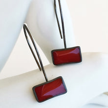 Κρεμαστά σκουλαρίκια με σμάλτο Color (ασήμι, επιροδίωση, σμάλτο) - 4
