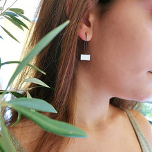 Dangle enamel color earrings (silver, rhodium plated, enamel) - 2
