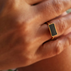 Ασημένιο επίχρυσο δαχτυλίδι με σμάλτο Color