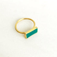Handmade enamel colored ring Color (gold plated silver) - 3
