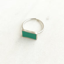 Handmade enamel colored silver ring Color - 3

